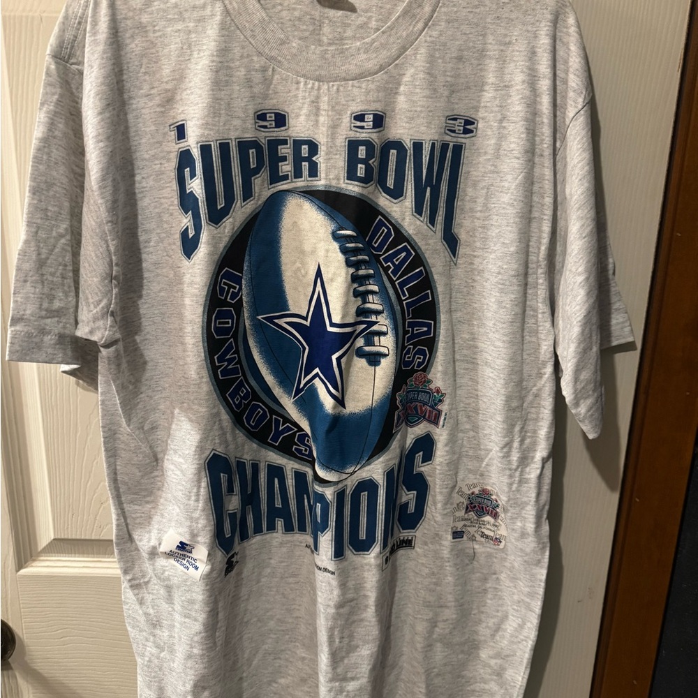 1993 STARTER Dallas Cowboys Super Bowl Champions T-Shirt With Original Stickers
